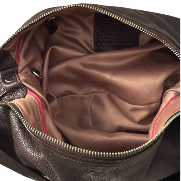 Vintage Coach 100% Leather-Pebble Texture Hobo Crossbody Shoulder Bag Dark Brown - Picture 13 of 16